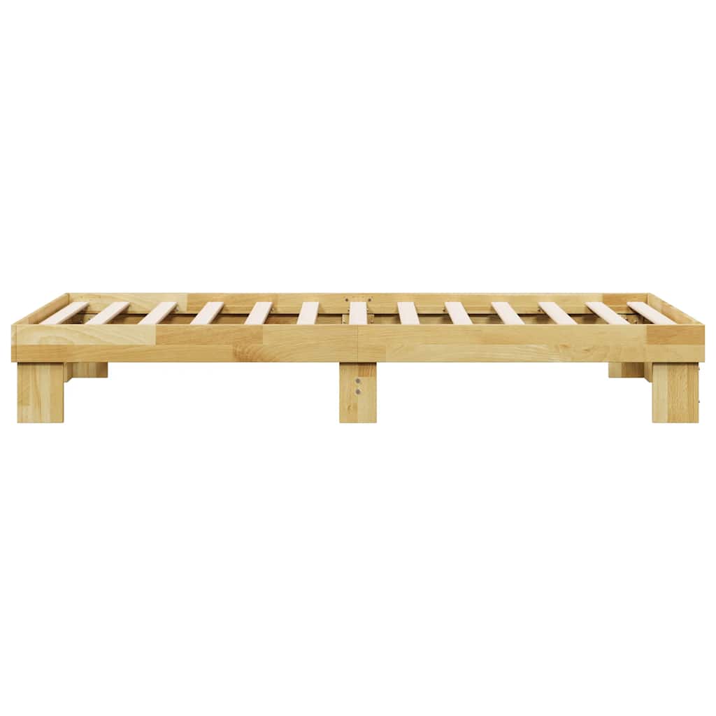 Sengeramme uden madras 75x190 cm Massivt træ Eg