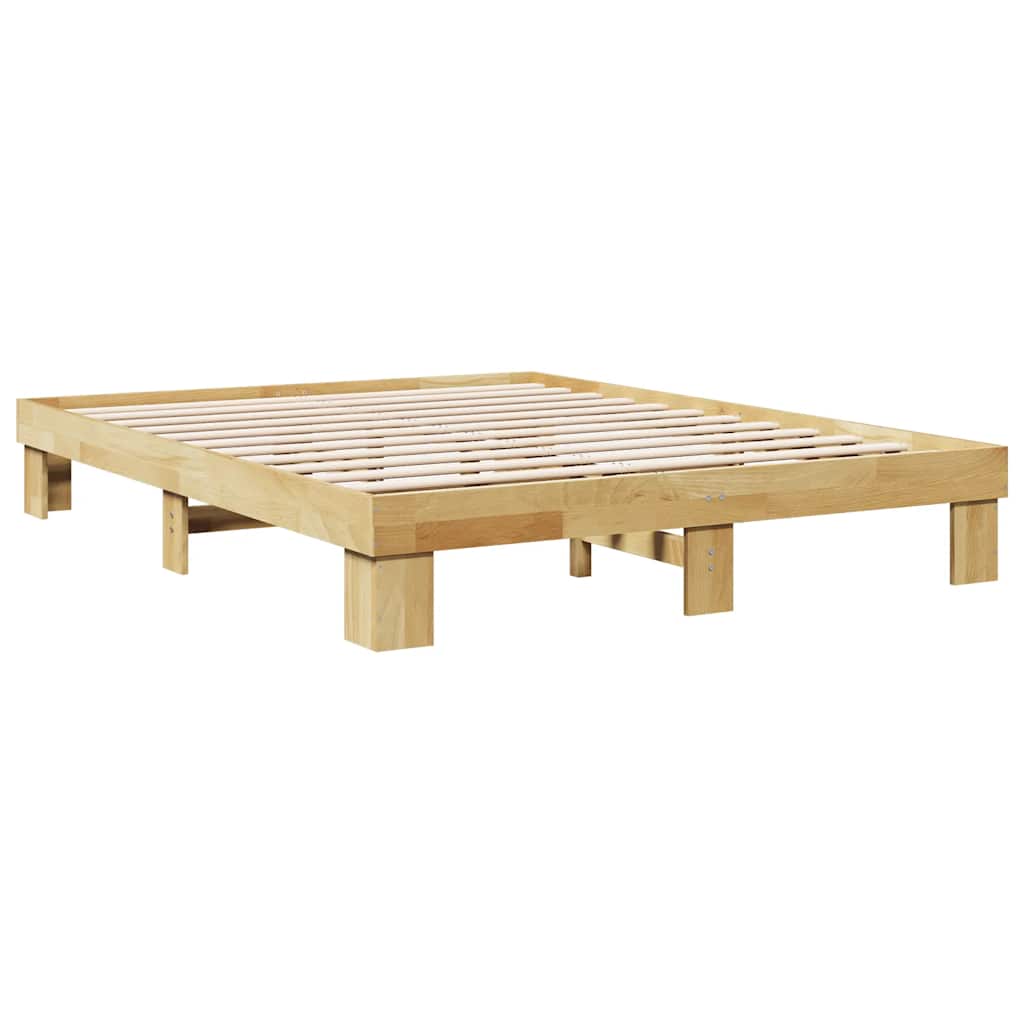 sengestel uden madras 135x190 cm massivt træ eg