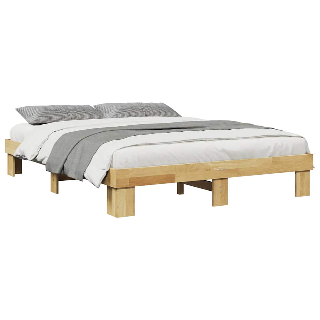 sengestel uden madras 135x190 cm massivt træ eg