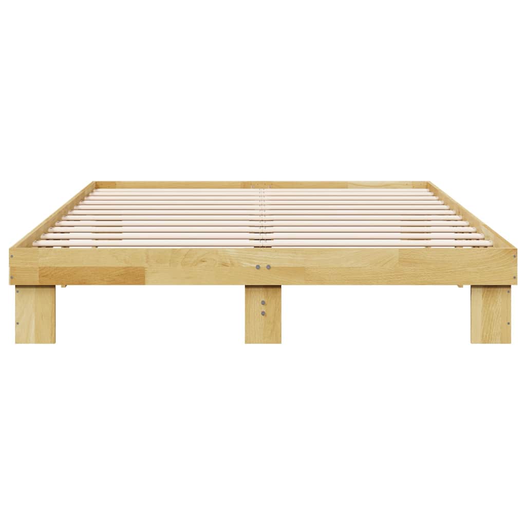 sengestel uden madras 135x190 cm massivt træ eg