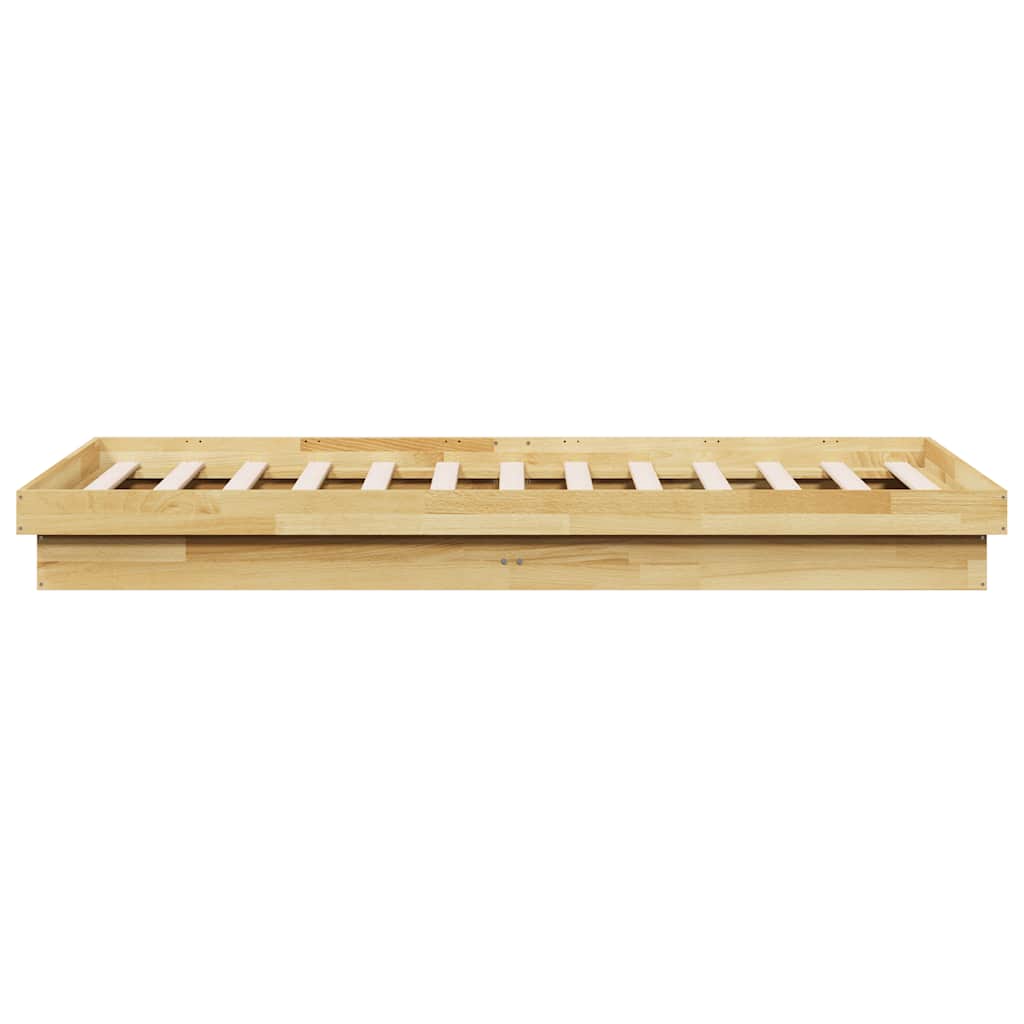 Sengeramme uden madras 75x190 cm Massivt træ Eg