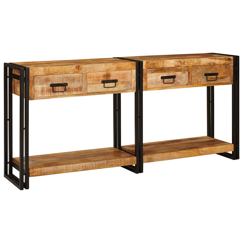 Konsolborde 2 stk. Brun 161 x 33 x 75 cm Massivt mangotræ