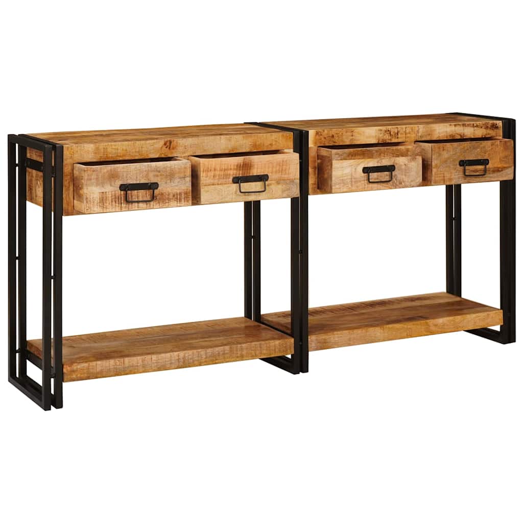 Konsolborde 2 stk. Brun 161 x 33 x 75 cm Massivt mangotræ