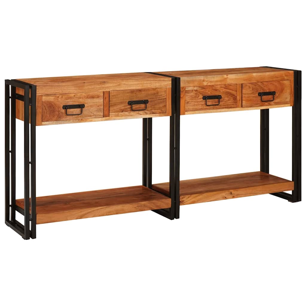 Konsolborde 2 stk. Brun 161 x 33 x 75 cm Massivt Akacietræ