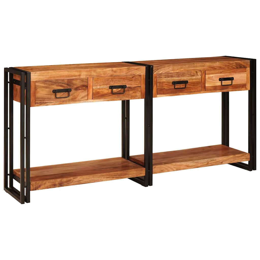 Konsolborde 2 stk. Brun 161 x 33 x 75 cm Massivt Akacietræ