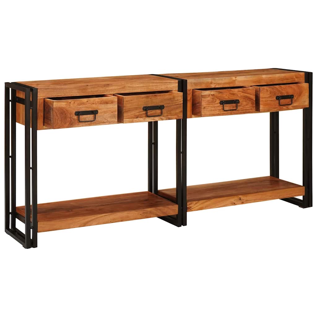 Konsolborde 2 stk. Brun 161 x 33 x 75 cm Massivt Akacietræ