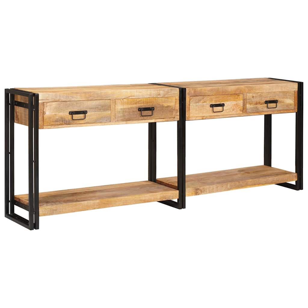 Konsolborde 2 stk. Brun 200 x 33 x 75 cm Massivt mangotræ
