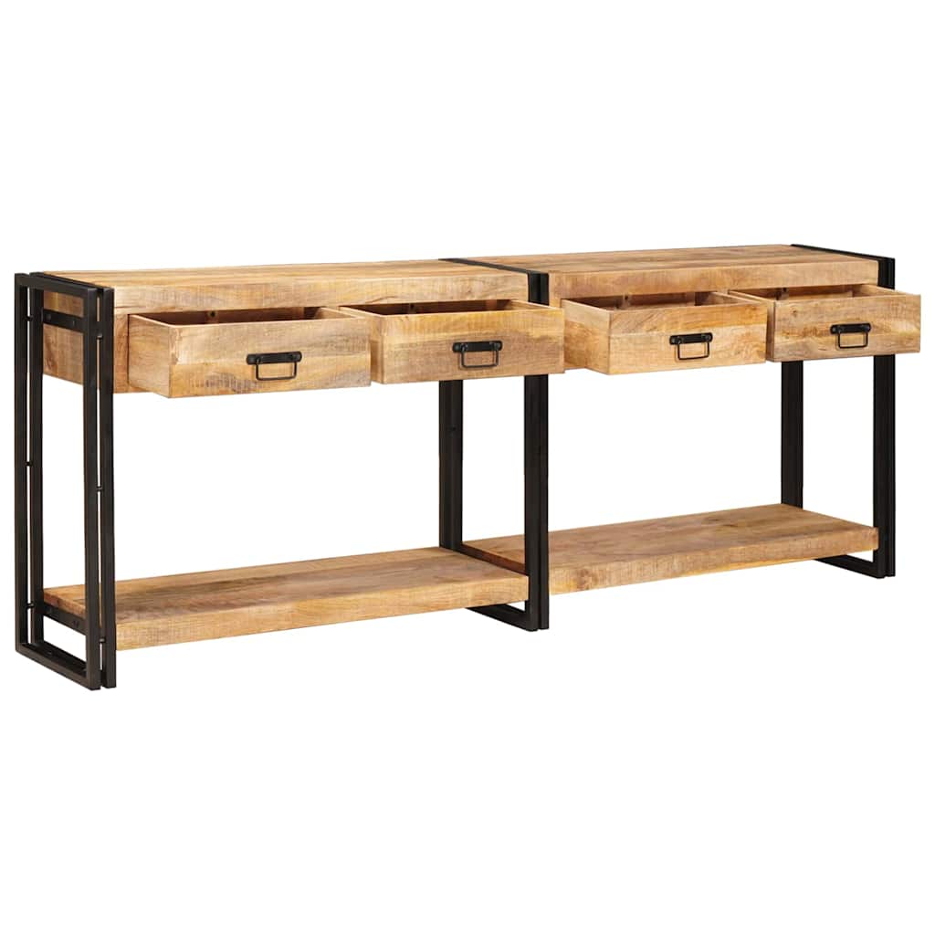 Konsolborde 2 stk. Brun 200 x 33 x 75 cm Massivt mangotræ