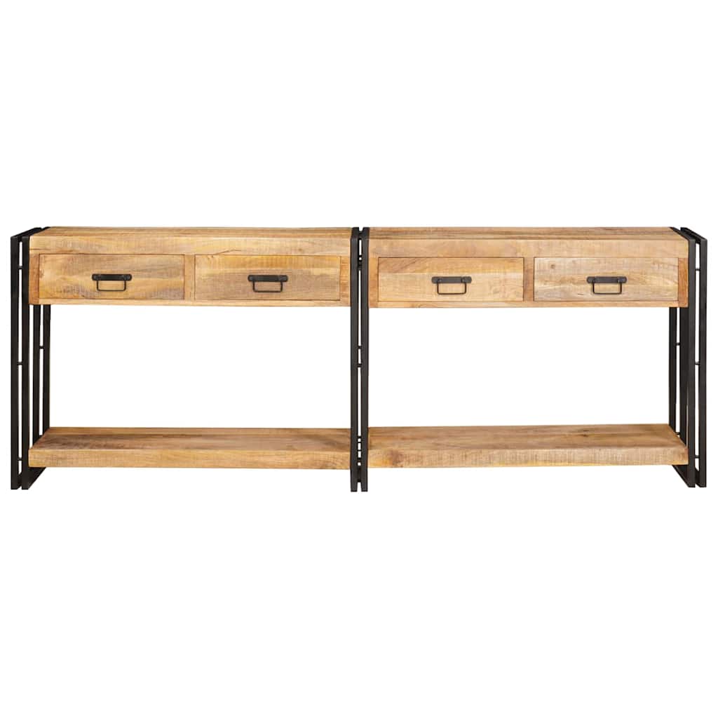 Konsolborde 2 stk. Brun 200 x 33 x 75 cm Massivt mangotræ