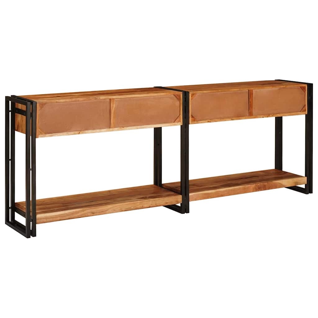Konsolborde 2 stk. Brun 200 x 33 x 75 cm Massivt Akacietræ