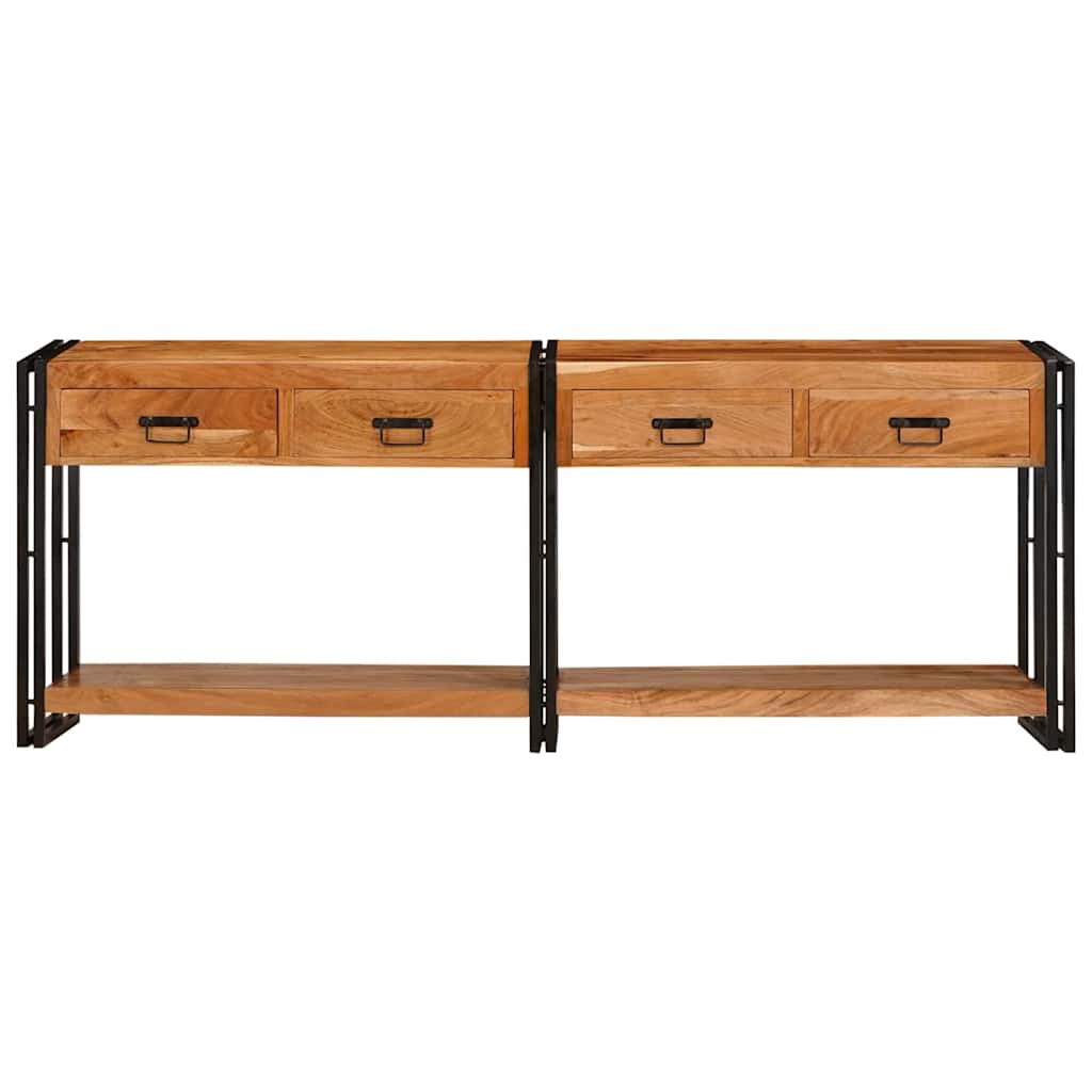 Konsolborde 2 stk. Brun 200 x 33 x 75 cm Massivt Akacietræ
