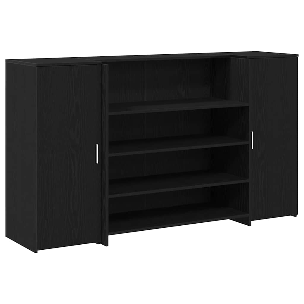 receptionsdisk sort egetræ 180x50x103,5 cm konstrueret træ