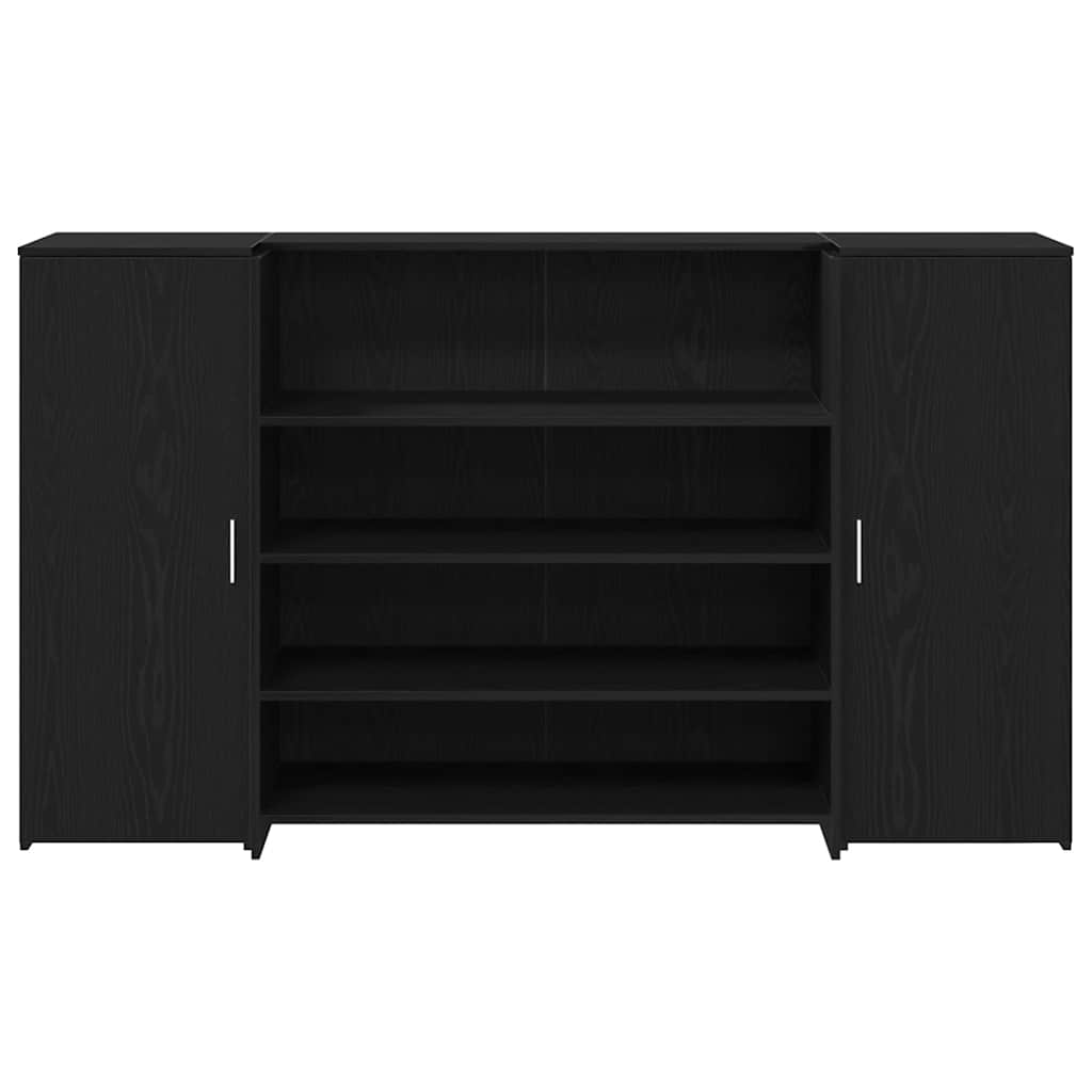 receptionsdisk sort egetræ 180x50x103,5 cm konstrueret træ