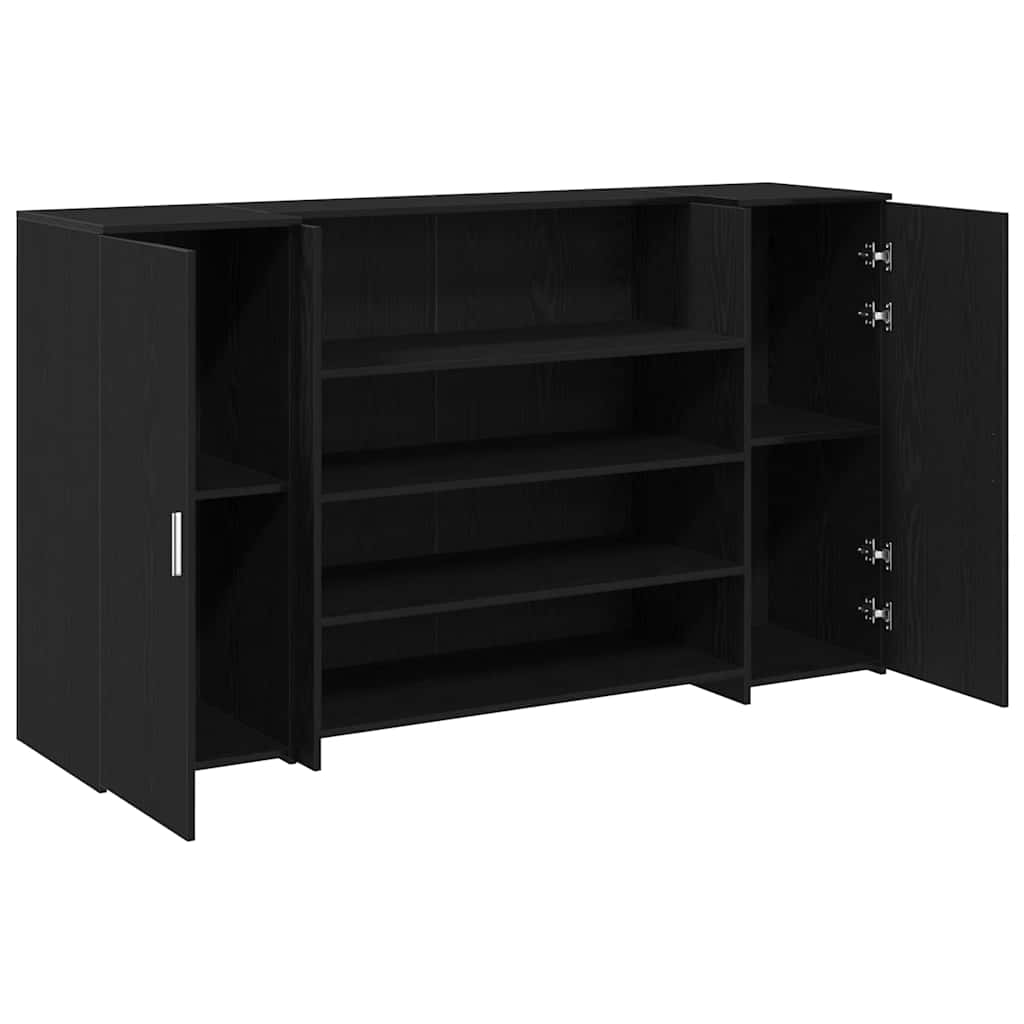 receptionsdisk sort egetræ 180x50x103,5 cm konstrueret træ