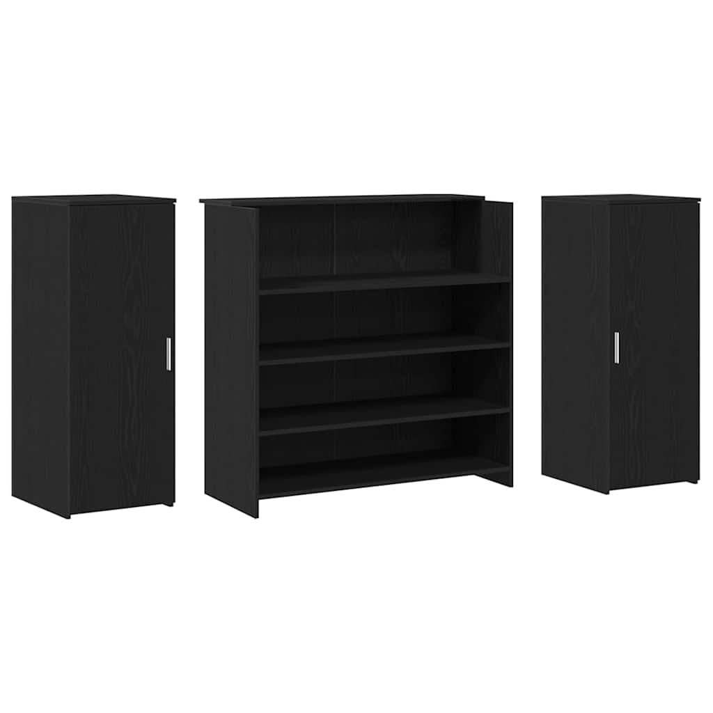 receptionsdisk sort egetræ 180x50x103,5 cm konstrueret træ