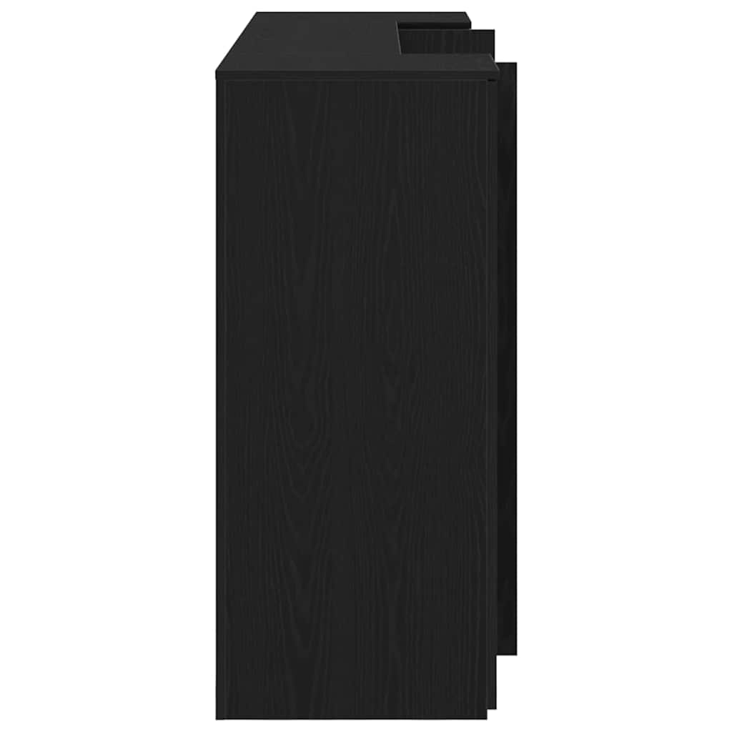 receptionsdisk sort egetræ 180x50x103,5 cm konstrueret træ