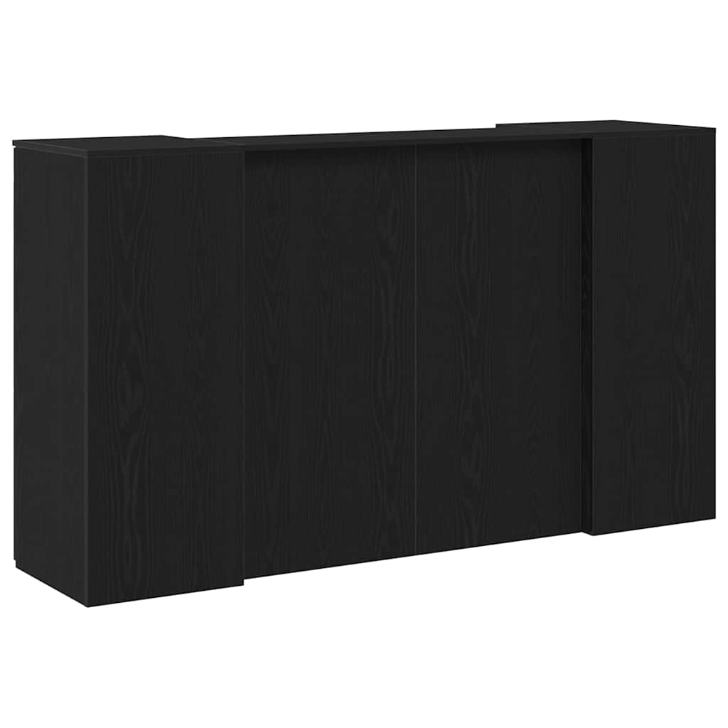 receptionsdisk sort egetræ 180x50x103,5 cm konstrueret træ