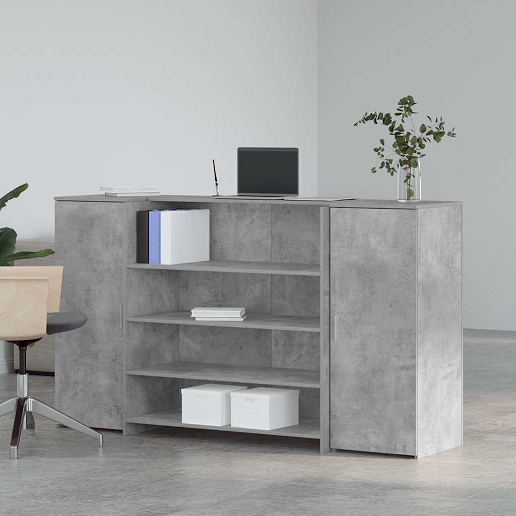 receptionsskranke 180x50x103,5 cm konstrueret træ beton grå