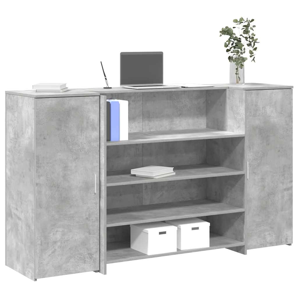 receptionsskranke 180x50x103,5 cm konstrueret træ beton grå