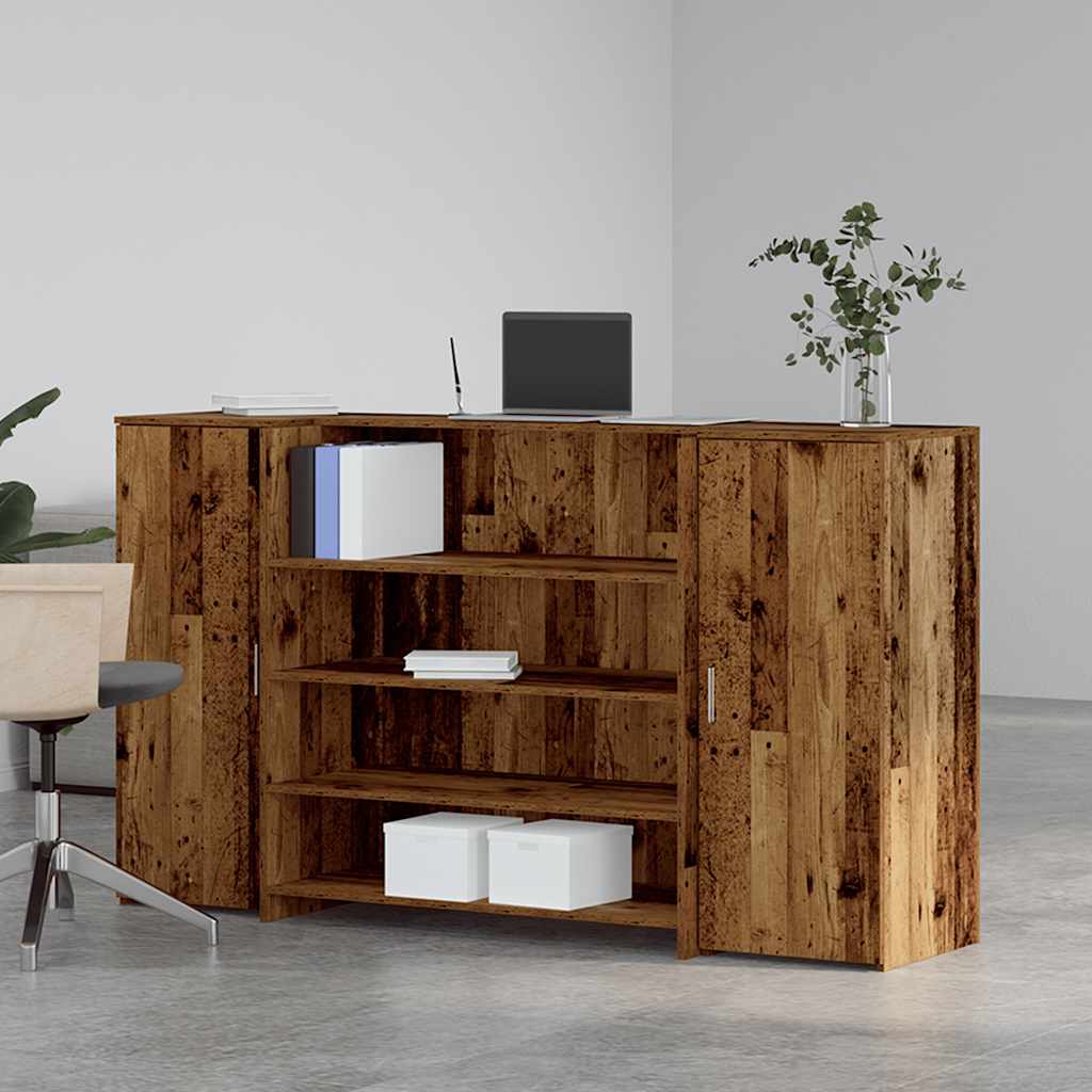 receptionsskranke 180x50x103,5 cm konstrueret træ antikt træ