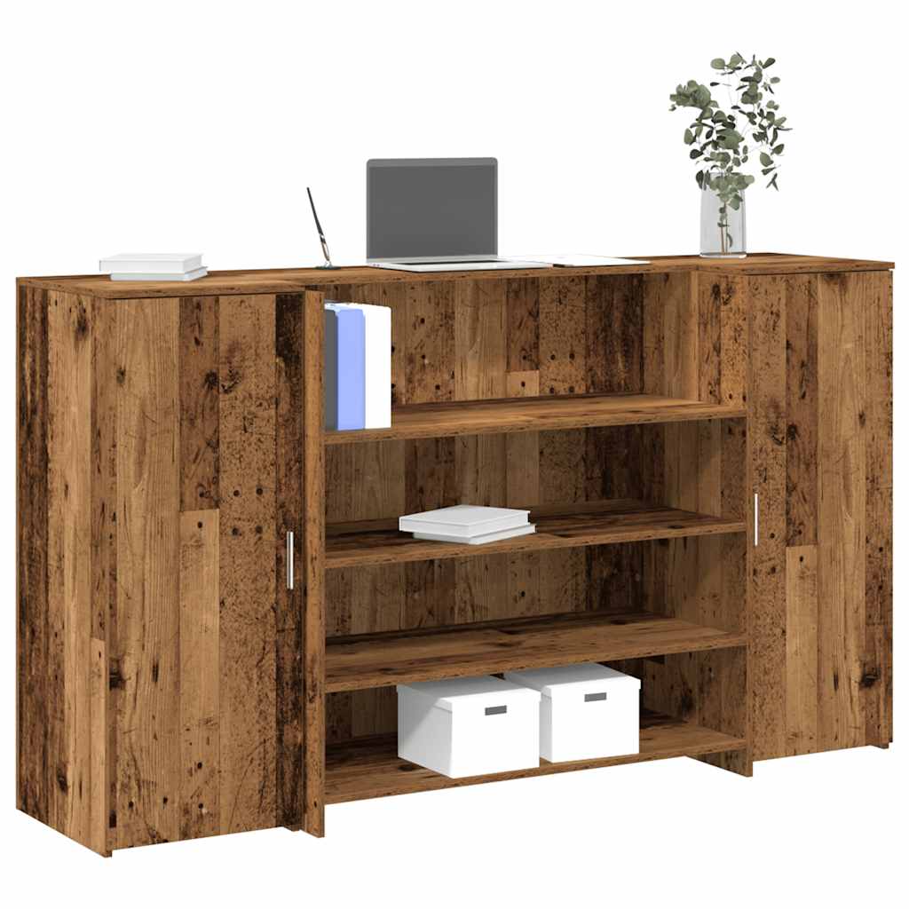 receptionsskranke 180x50x103,5 cm konstrueret træ antikt træ