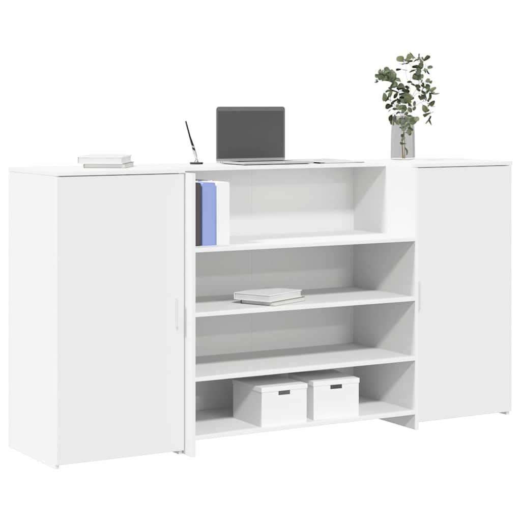 receptionsdisk hvid 200x50x103,5 cm konstrueret træ