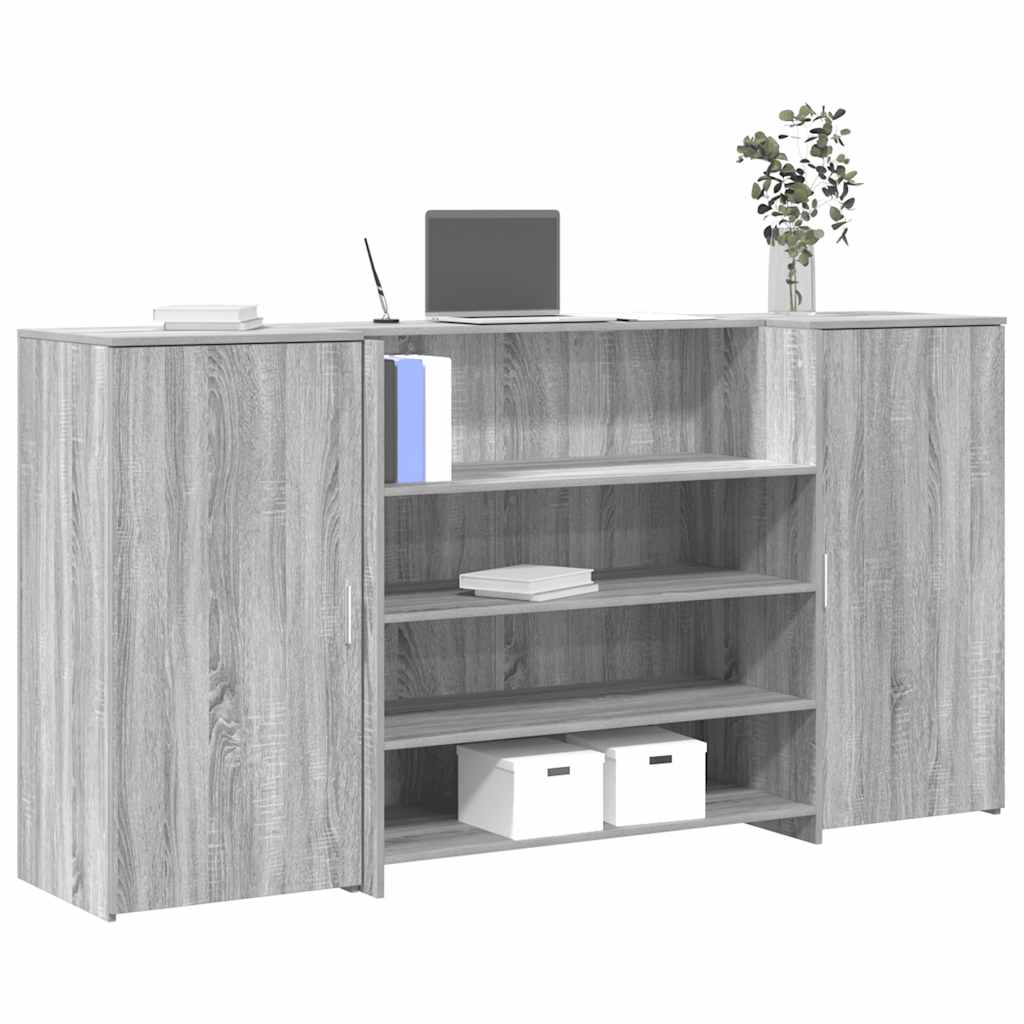 receptionsskranke 200x50x103,5 cm konstrueret træ grå sonoma