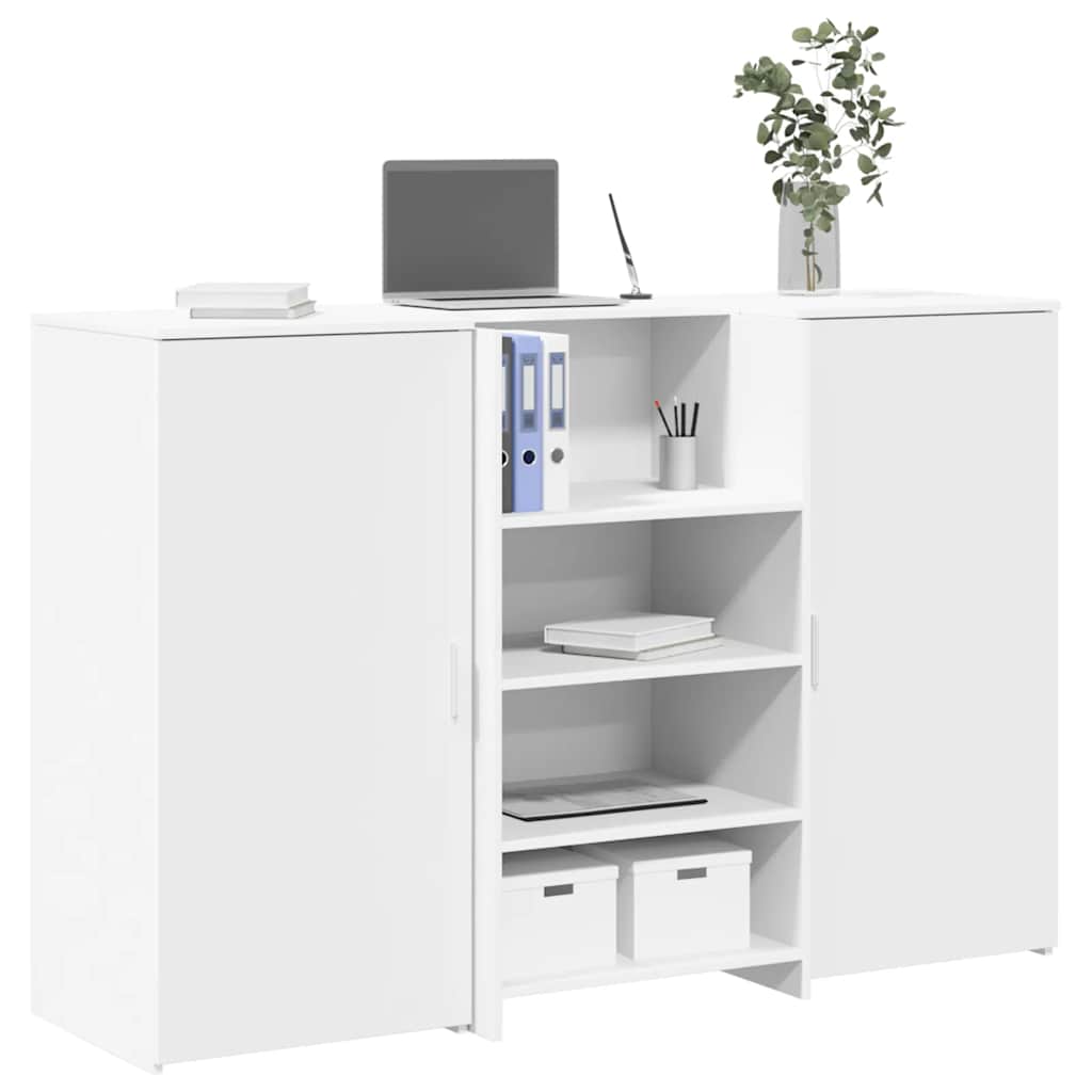 receptionsskranke 155x50x103,5 cm konstrueret træ hvid