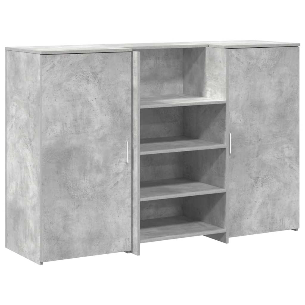 receptionsskranke 155x50x103,5 cm konstrueret træ beton grå