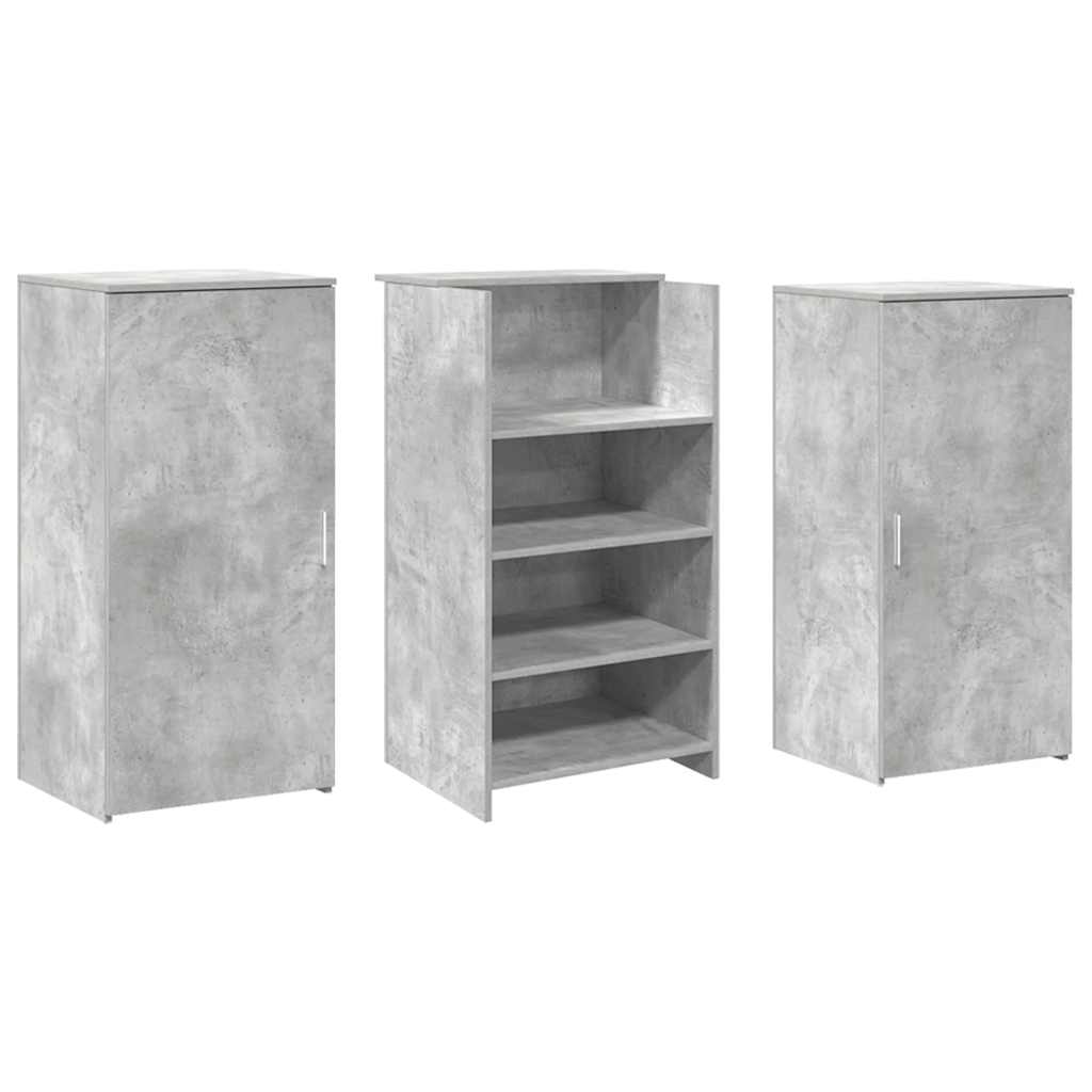 receptionsskranke 155x50x103,5 cm konstrueret træ beton grå