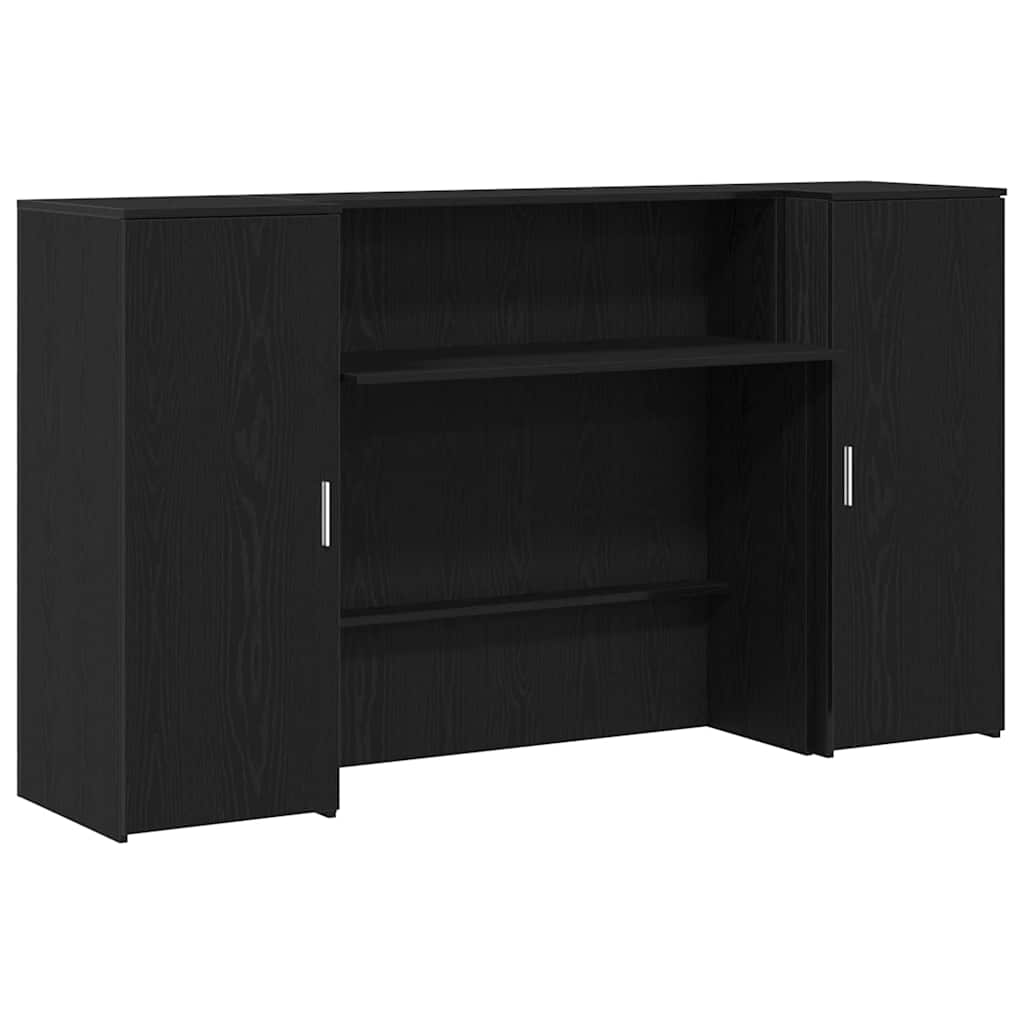 receptionsdisk sort egetræ 180x50x103,5 cm konstrueret træ