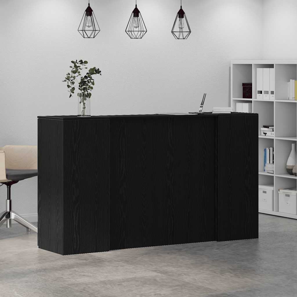 receptionsdisk sort egetræ 180x50x103,5 cm konstrueret træ