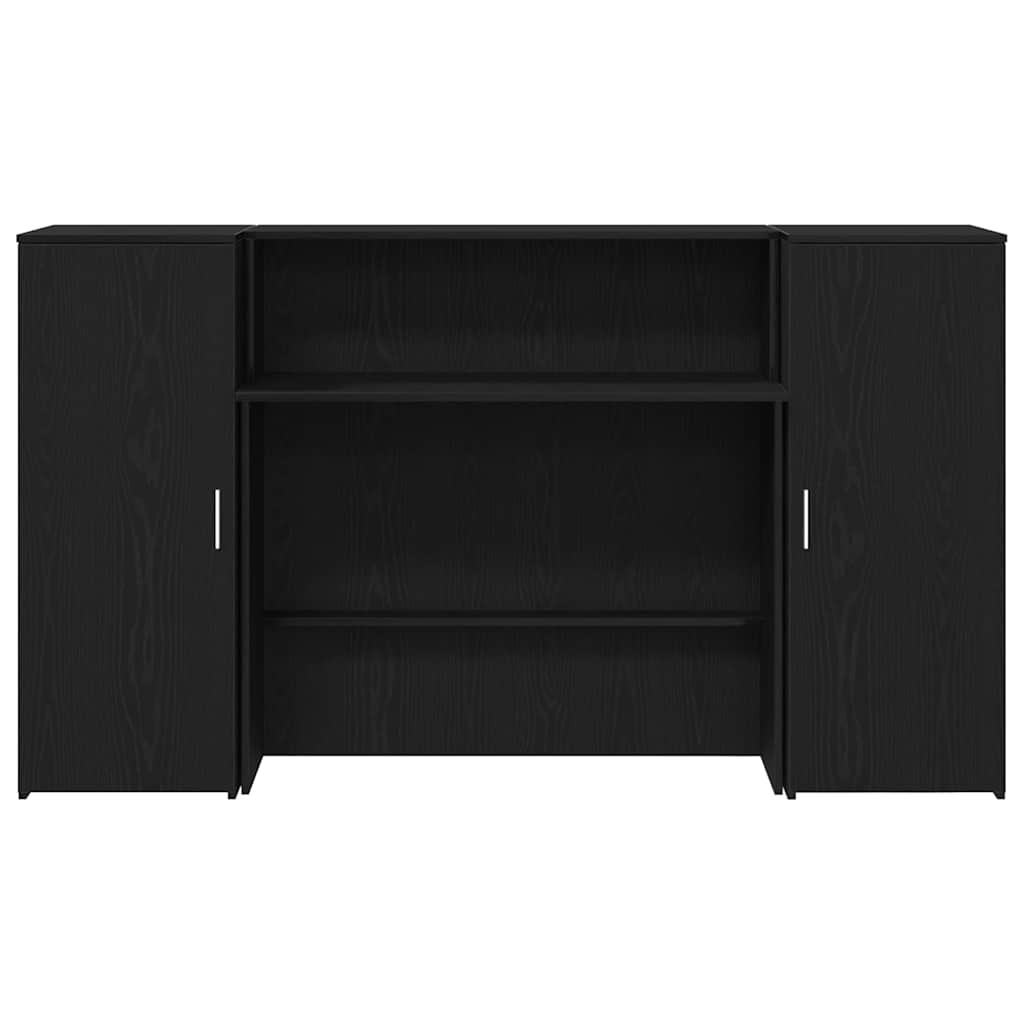 receptionsdisk sort egetræ 180x50x103,5 cm konstrueret træ