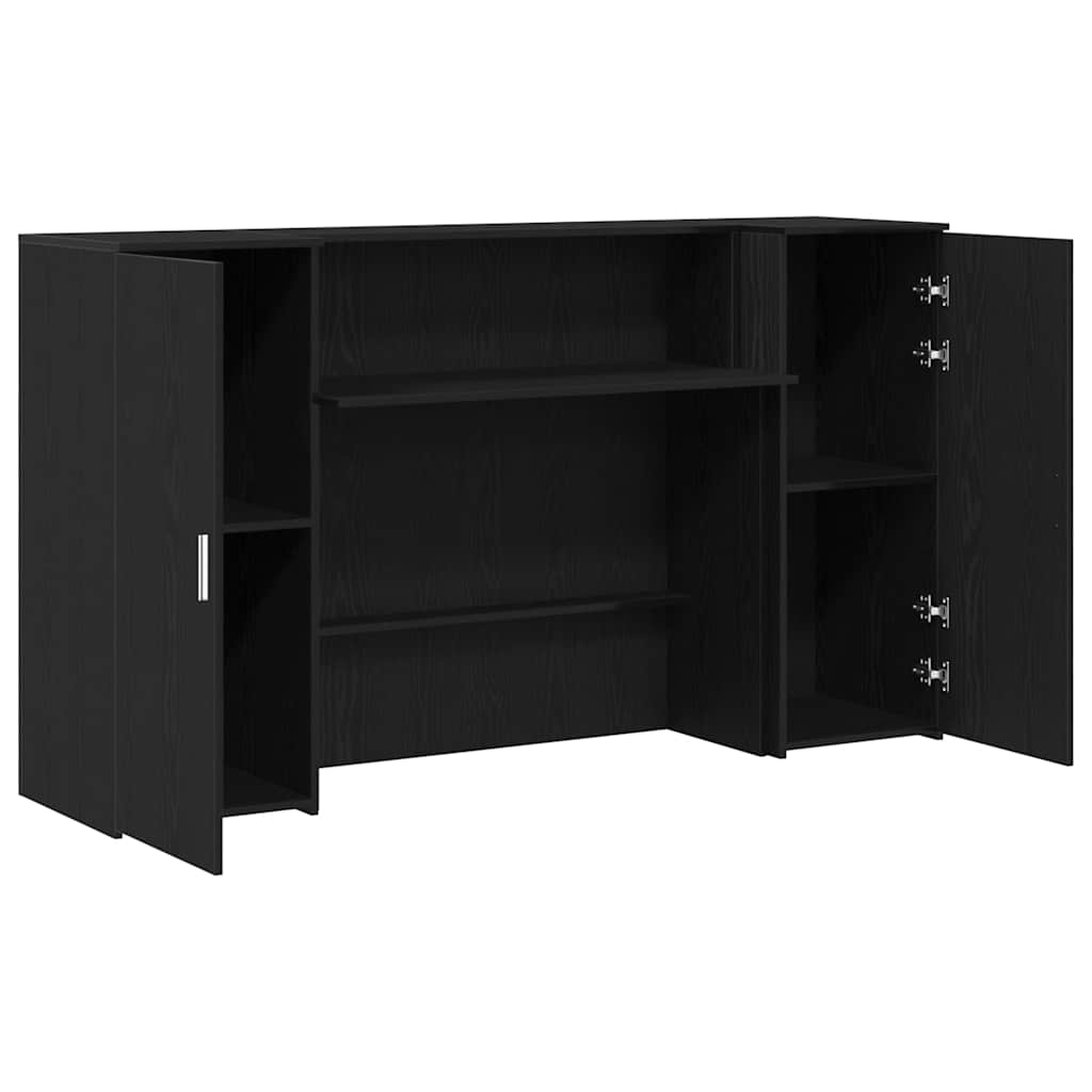 receptionsdisk sort egetræ 180x50x103,5 cm konstrueret træ