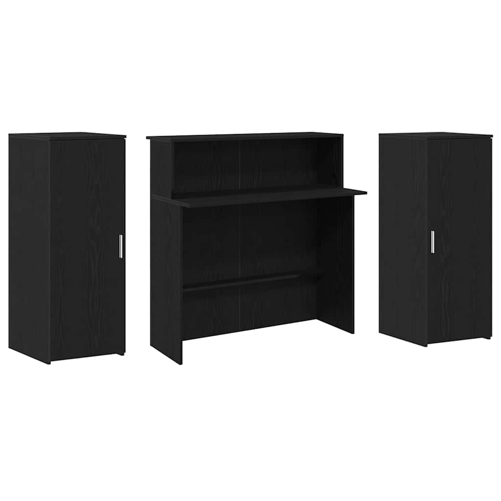 receptionsdisk sort egetræ 180x50x103,5 cm konstrueret træ