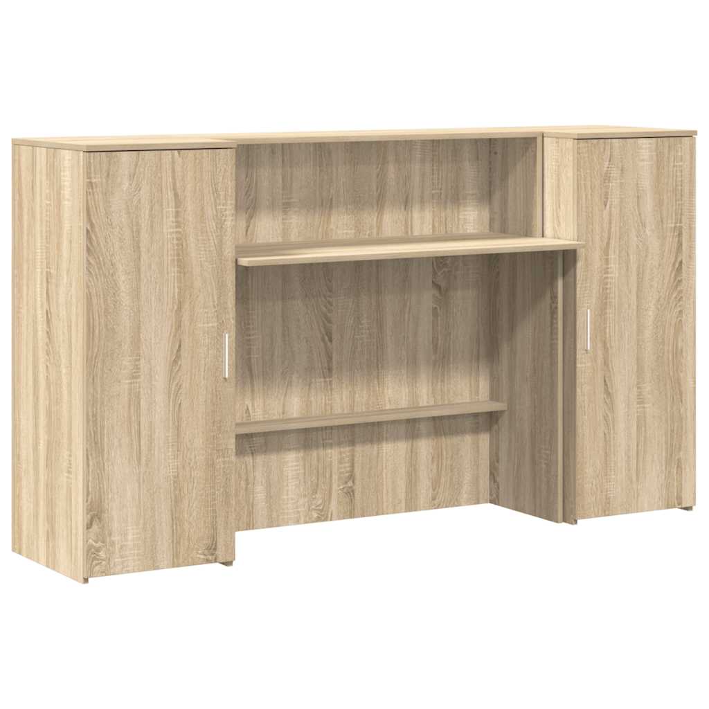 receptionsskranke 180x50x103,5 cm konstrueret træ sonoma-eg