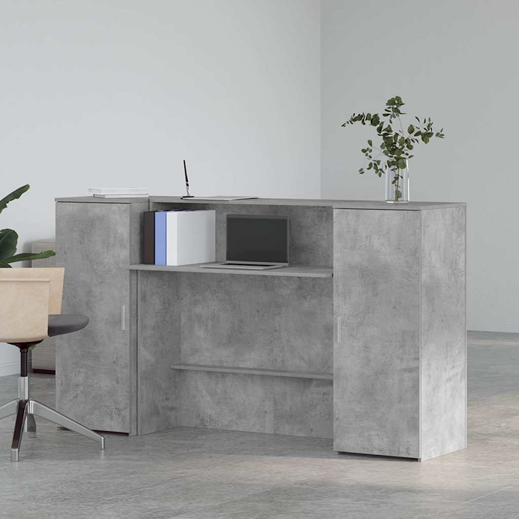 receptionsskranke 180x50x103,5 cm konstrueret træ beton grå