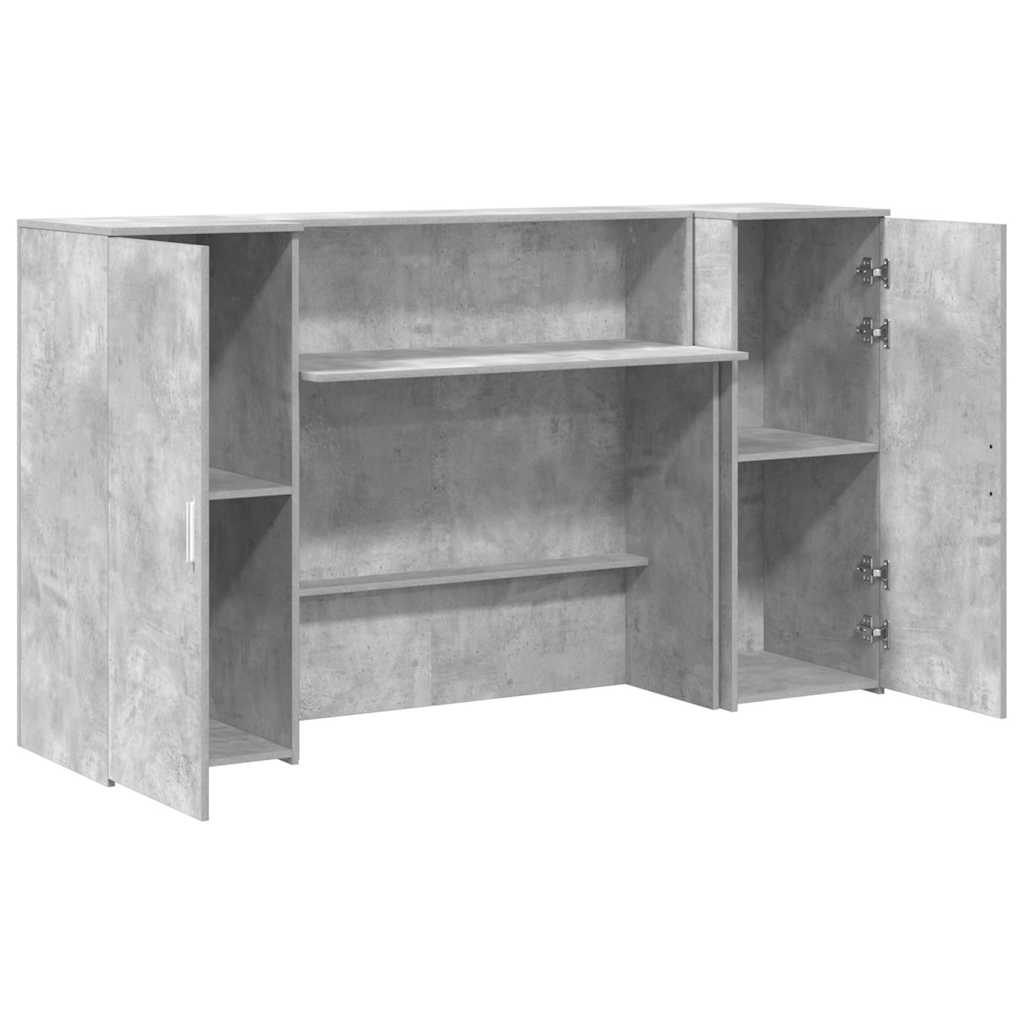 receptionsskranke 180x50x103,5 cm konstrueret træ beton grå