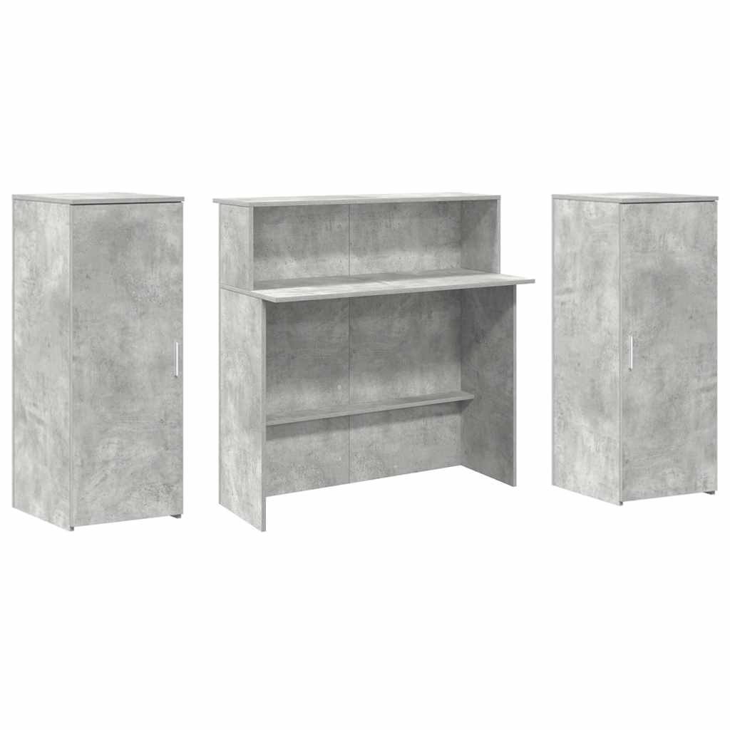 receptionsskranke 180x50x103,5 cm konstrueret træ beton grå