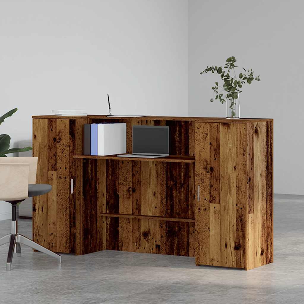 receptionsskranke 180x50x103,5 cm konstrueret træ antikt træ