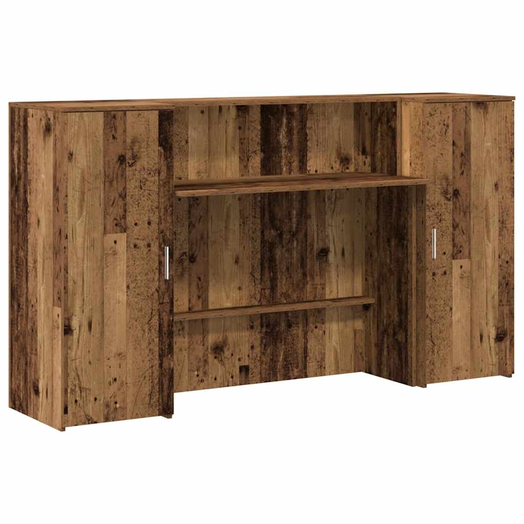 receptionsskranke 180x50x103,5 cm konstrueret træ antikt træ