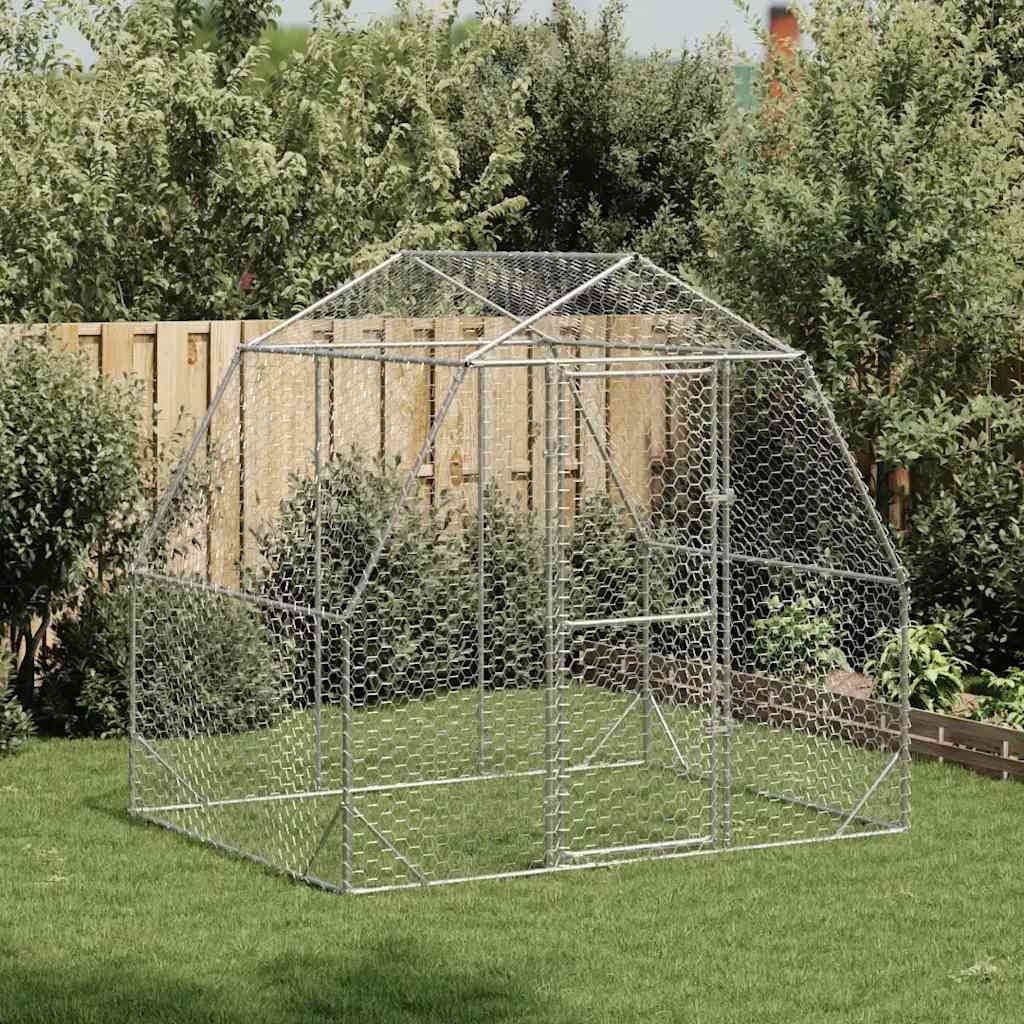 hønsegård 2,5x2x2,25 m galvaniseret stål