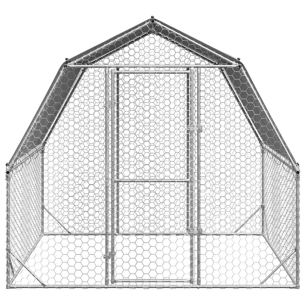 hønsegård med tag 2,5x2x2,25 m galvaniseret stål
