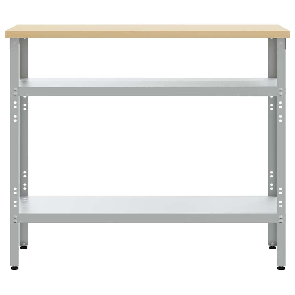 Arbejdsbord med hylde Grå og beige 100 x 55 x 85 cm Stål