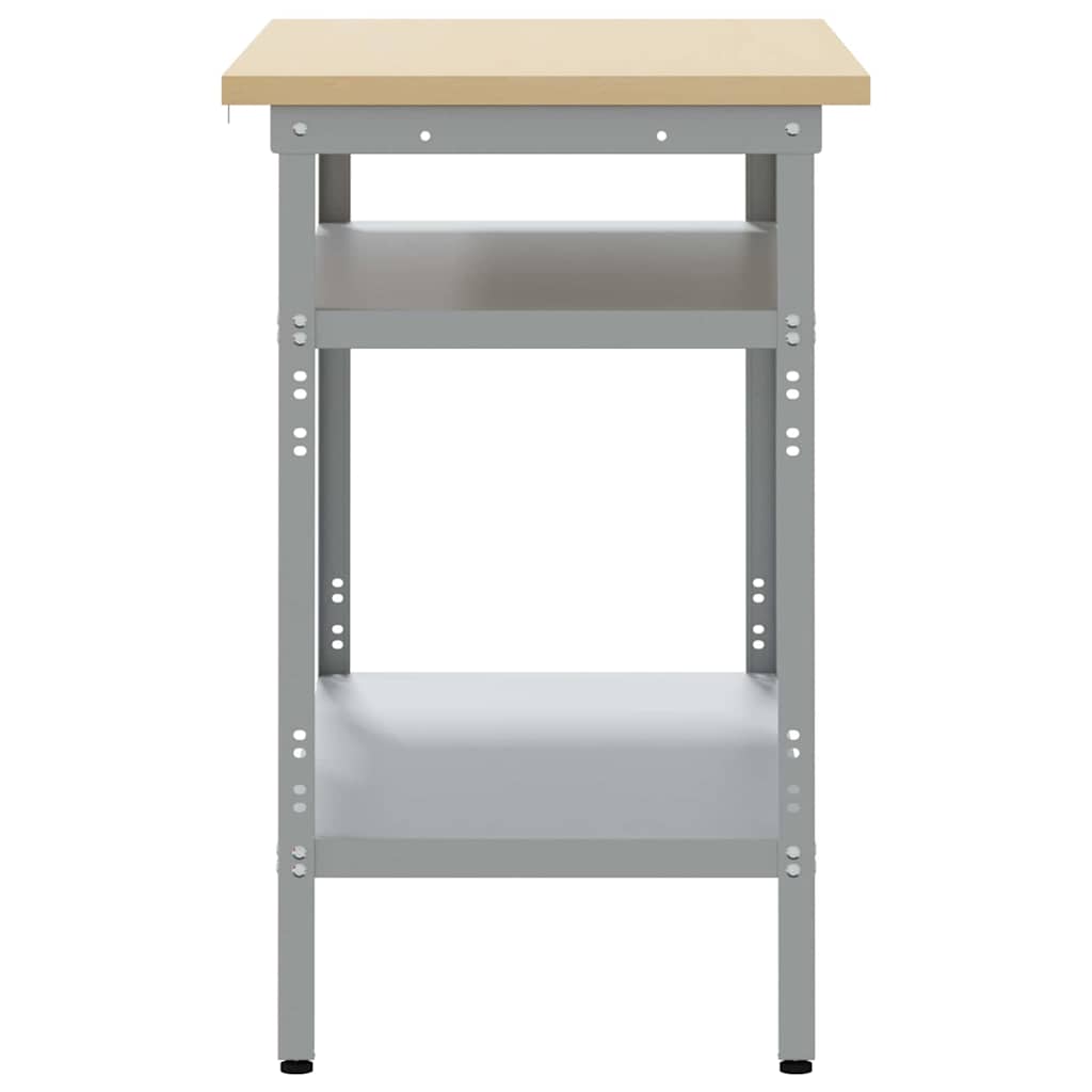 Arbejdsbord med hylde Grå og beige 100 x 55 x 85 cm Stål