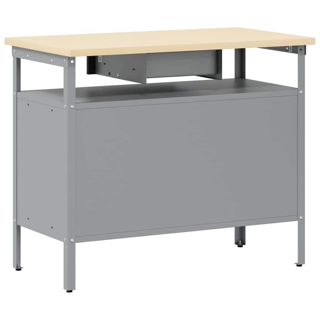 Arbejdsbænk Sort og grå 100 x 55 x 85 cm Ingeniørtræ og stål