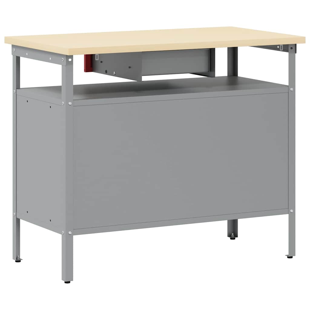 Arbejdsbænk Rød og Grå 100 x 55 x 85 cm Ingeniørtræ og stål
