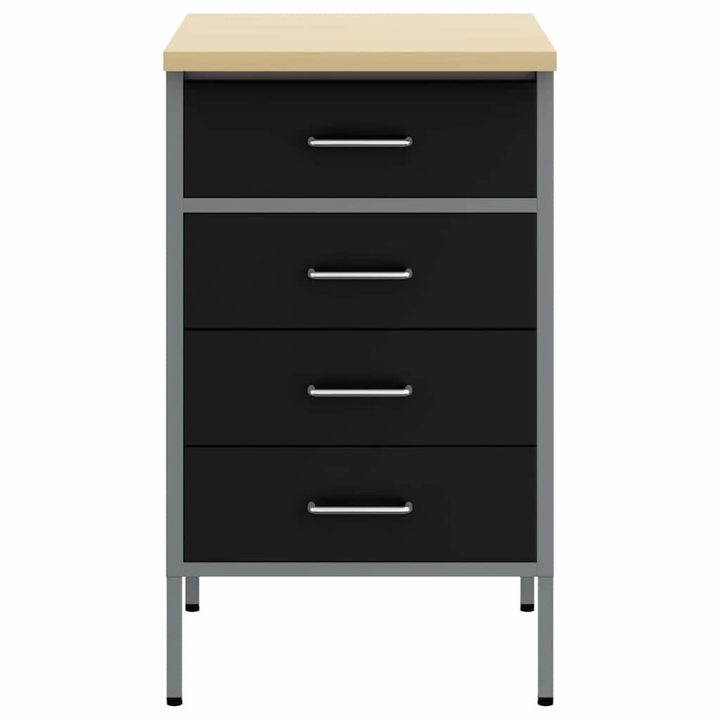 Arbejdsbænk Sort og grå 50 x 55 x 85 cm Ingeniørtræ og stål