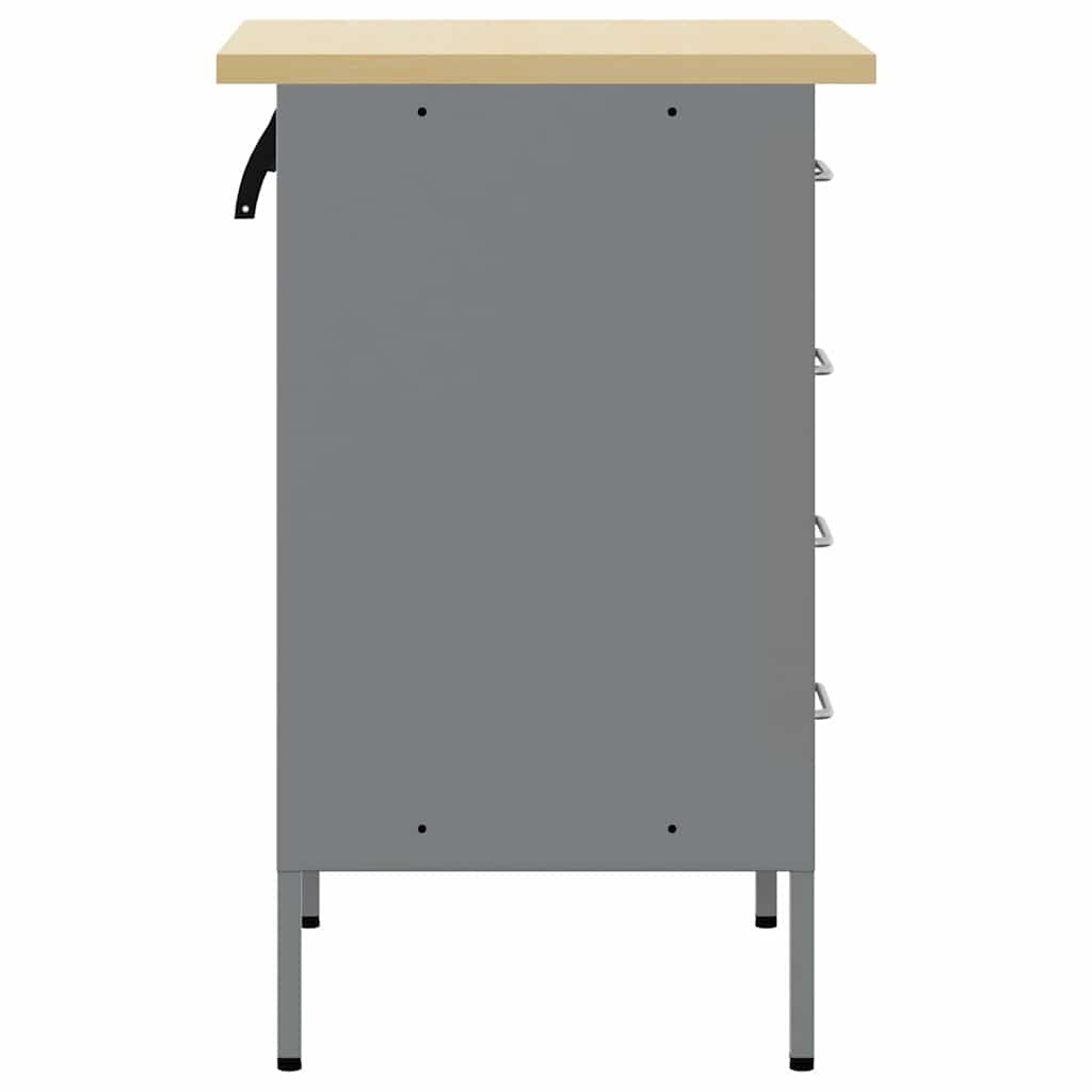 Arbejdsbænk Sort og grå 50 x 55 x 85 cm Ingeniørtræ og stål