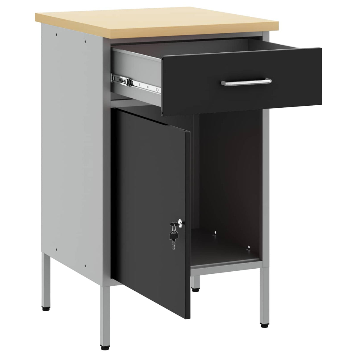 Arbejdsbænk Sort og grå 50 x 55 x 85 cm Ingeniørtræ og stål